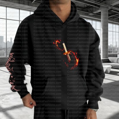 Plus Velvet Unisex Anime Graphic Streetwear Vintage Hoodie