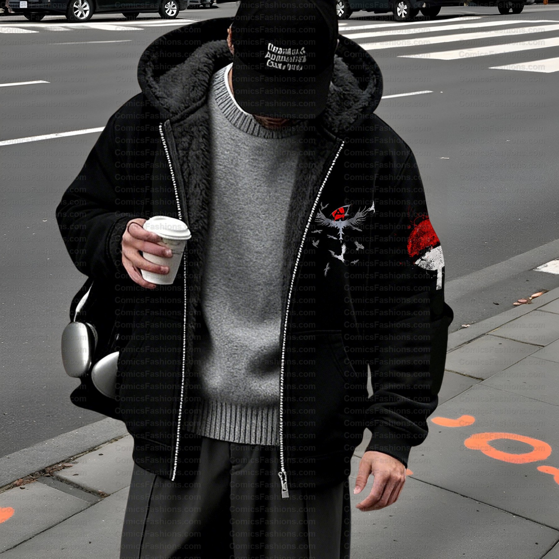 Unisex Graphic Streetwear Vintage Zipper Cardigan Plush Hoodid