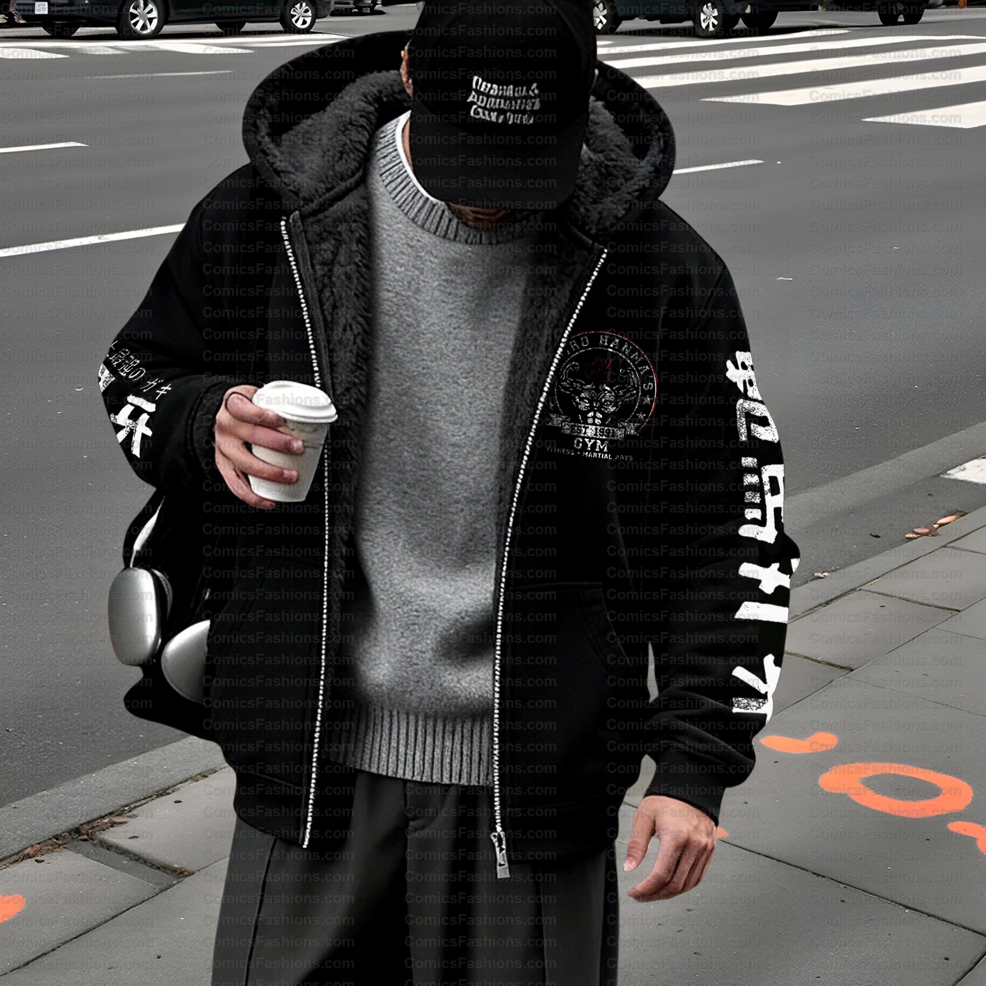 Unisex Graphic Streetwear Vintage Zipper Cardigan Plush Hoodie