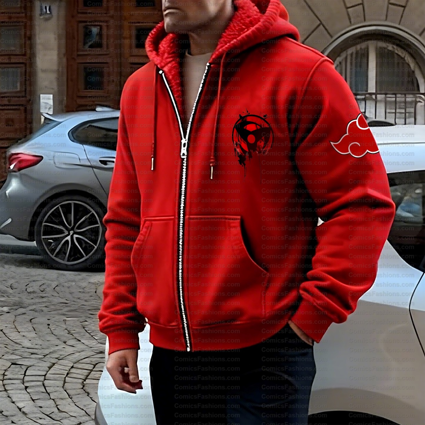 Unisex Graphic Streetwear Vintage Zipper Cardigan Plush Hoodid