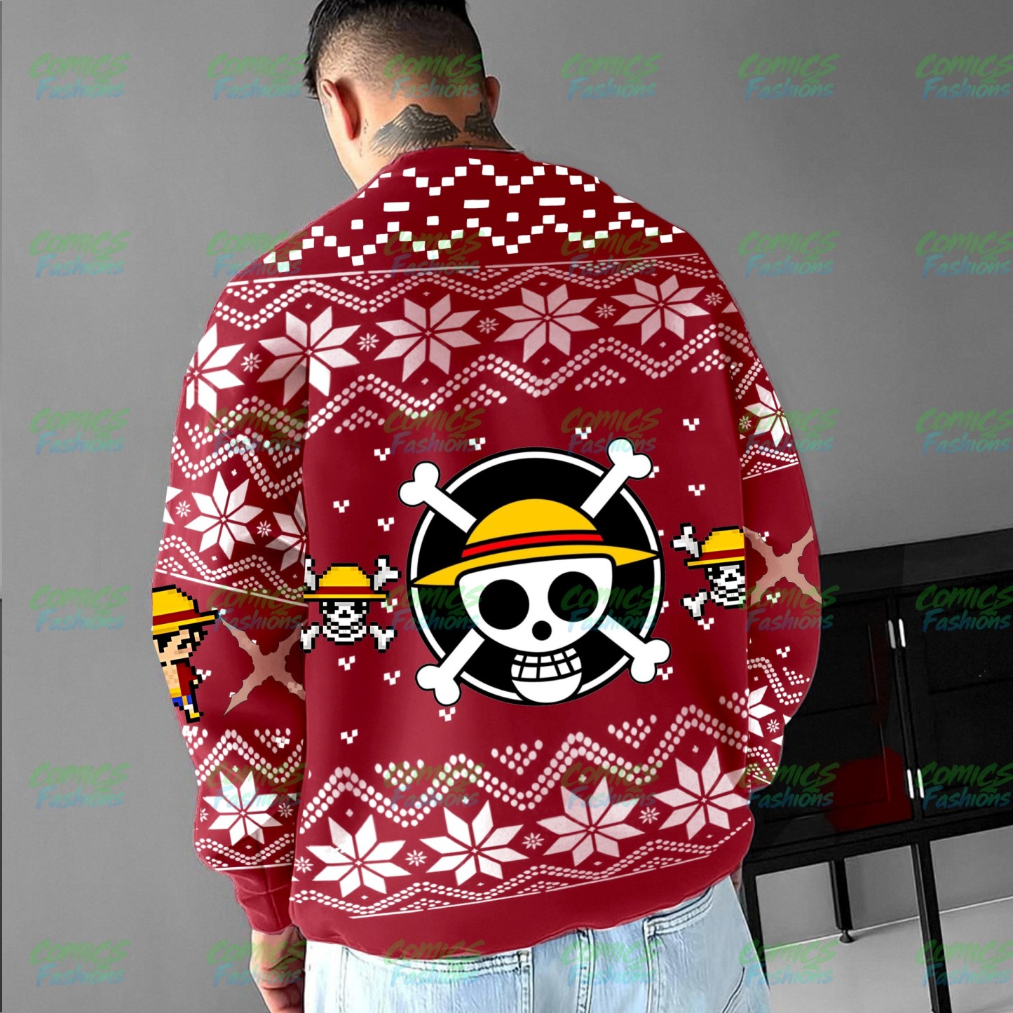 Plus Velvet Unisex Anime Inspired Vintage Sweatshirt