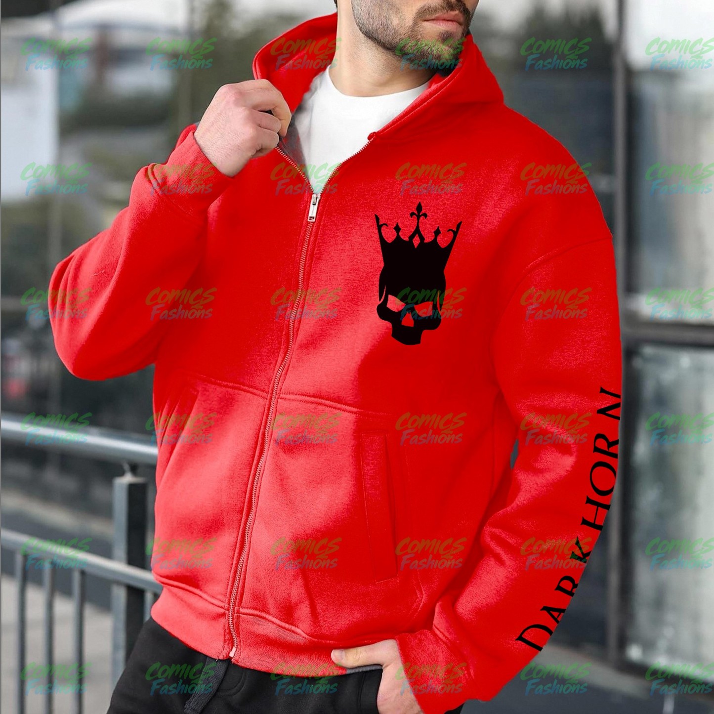 Unisex Graphic Streetwear Vintage Zipper Cardigan Plush Hoodie