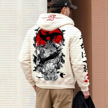 Unisex Graphic Streetwear Vintage Zipper Cardigan Plush Hoodid