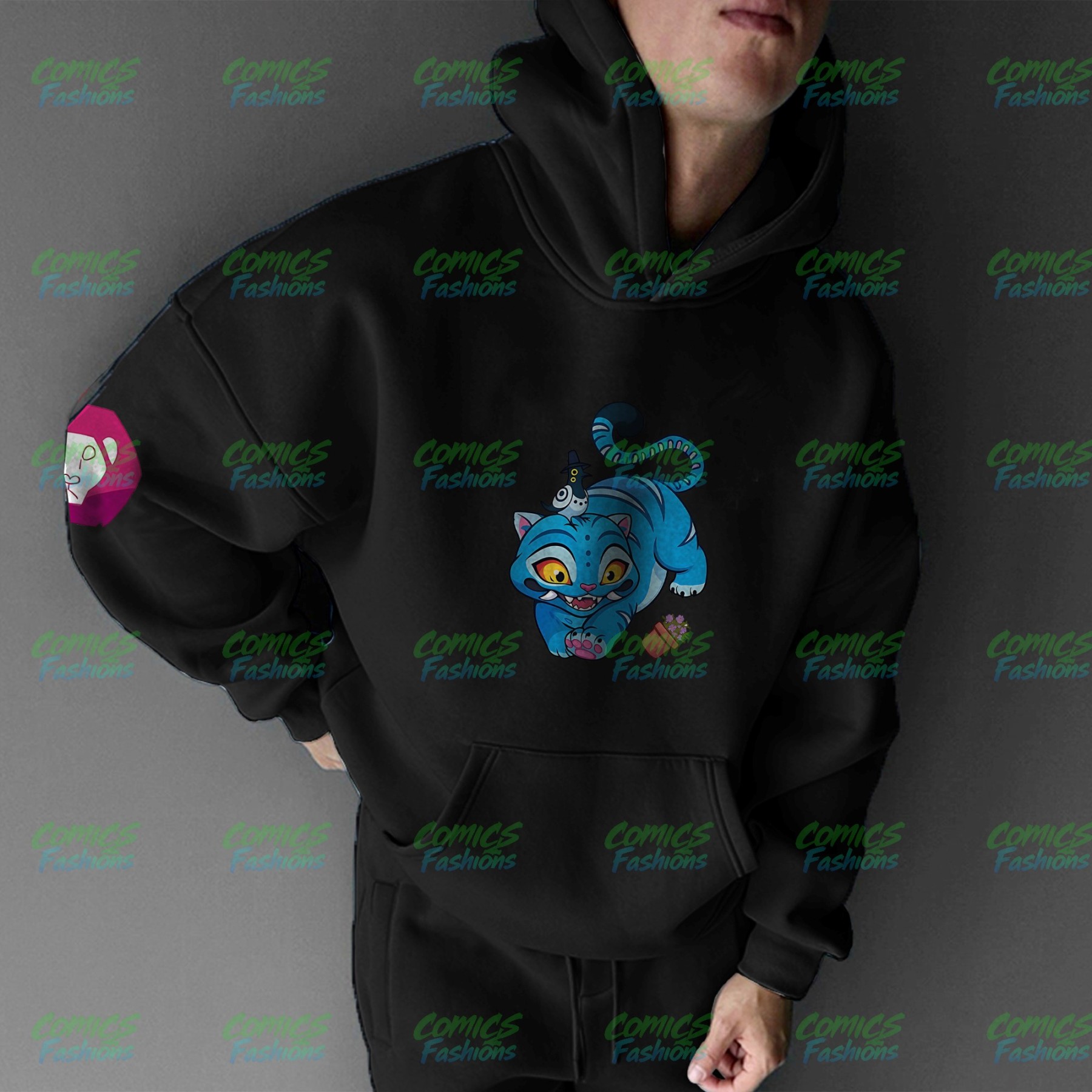 Plus Velvet Unisex Anime Graphic Streetwear Vintage Hoodie