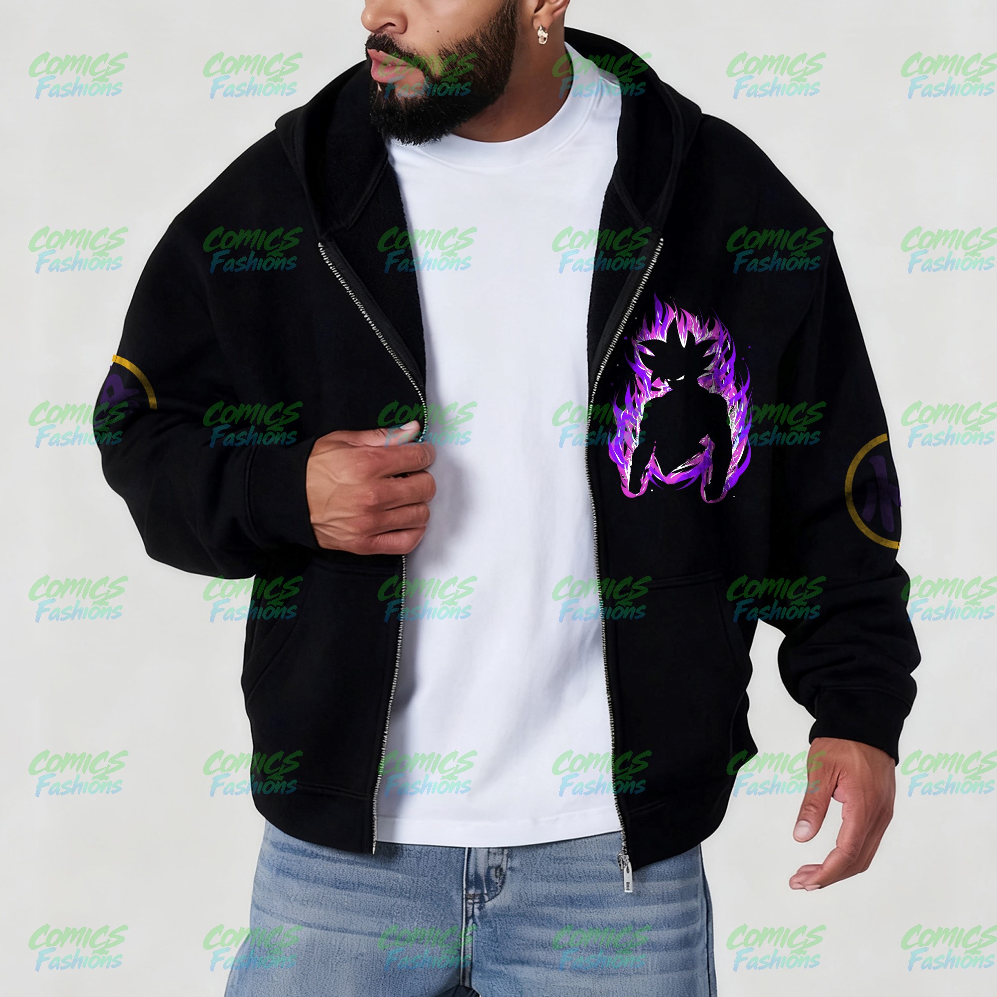 Unisex Graphic Streetwear Vintage Zipper Cardigan Plush Hoodie