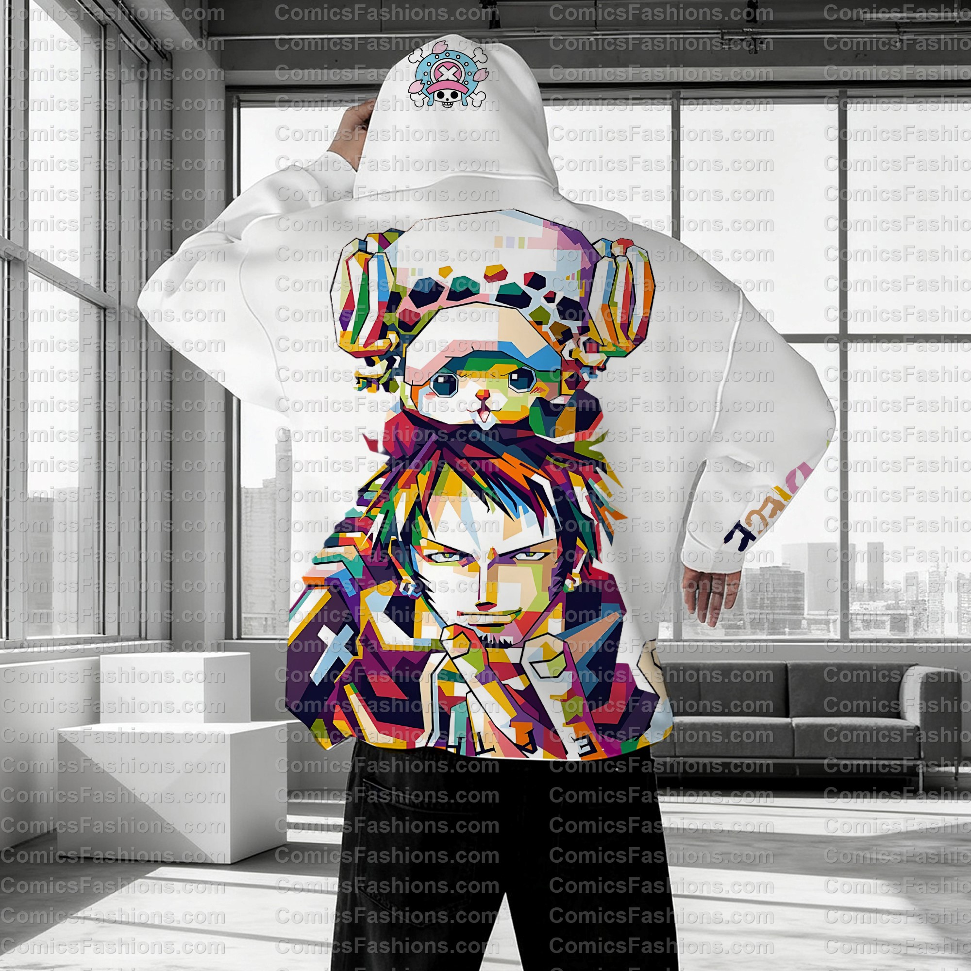 Plus Velvet Unisex Anime Graphic Streetwear Vintage Hoodie