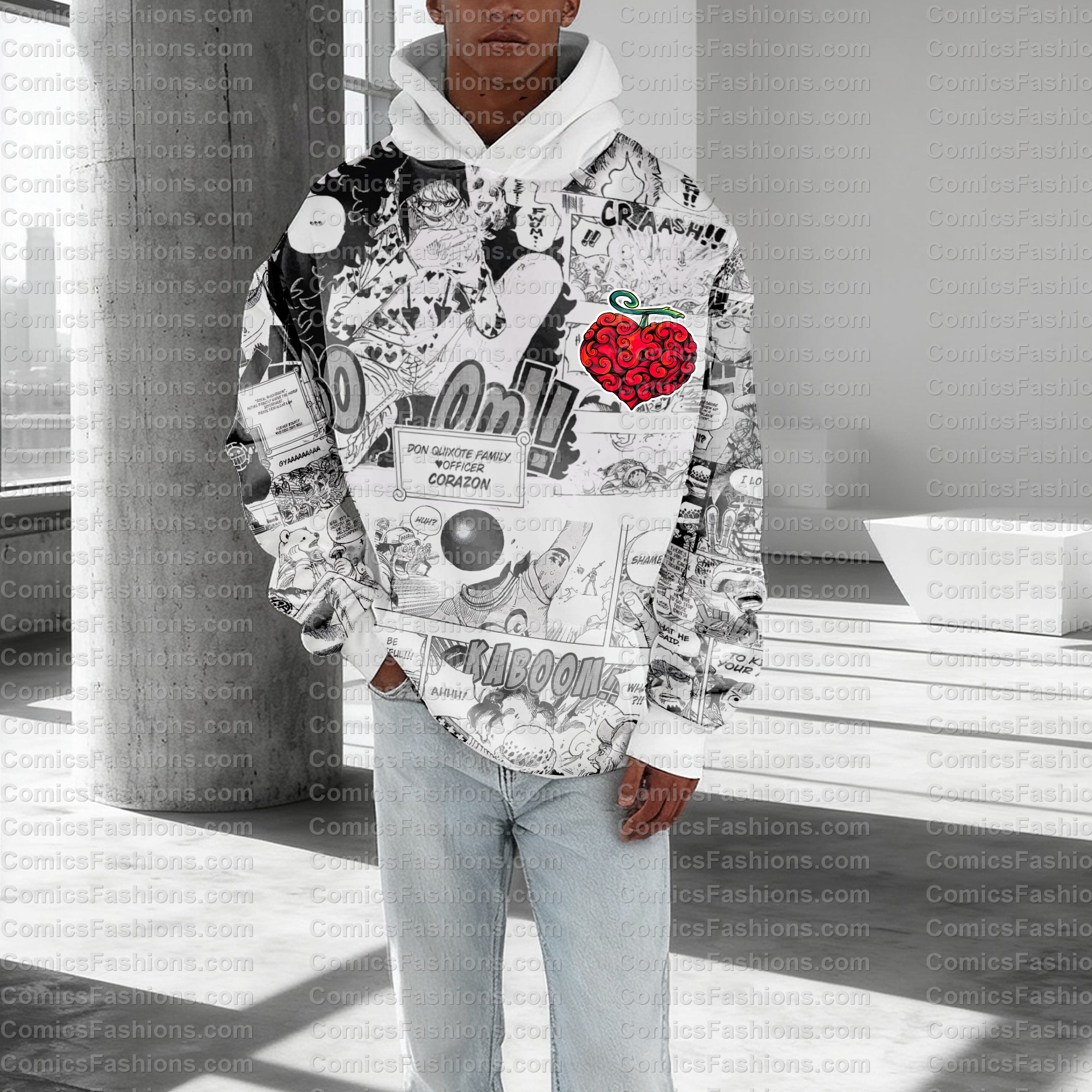 Plus Velvet Unisex Anime Graphic Streetwear Vintage Hoodie