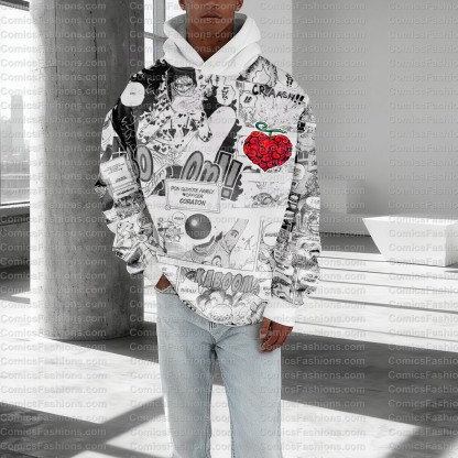 Plus Velvet Unisex Anime Graphic Streetwear Vintage Hoodie