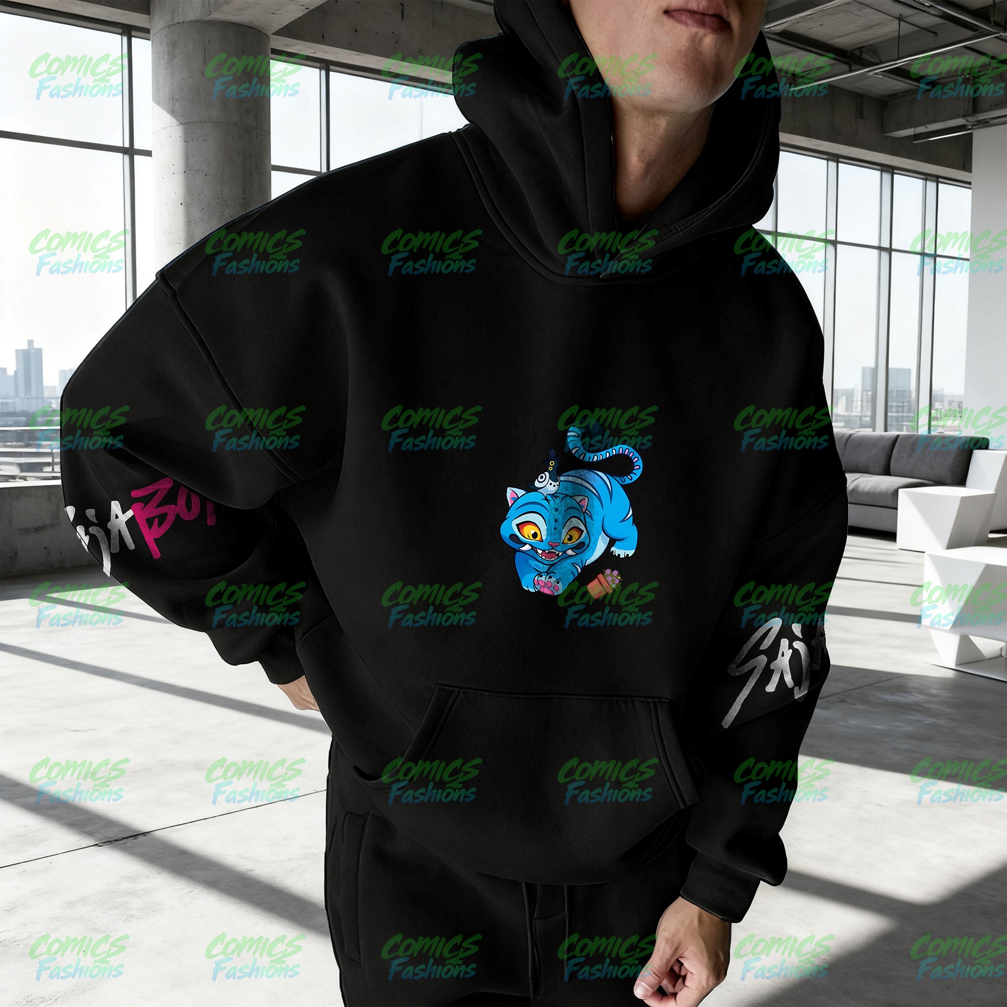 Plus Velvet Unisex Anime Graphic Streetwear Vintage Hoodie