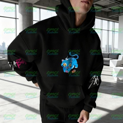 Plus Velvet Unisex Anime Graphic Streetwear Vintage Hoodie