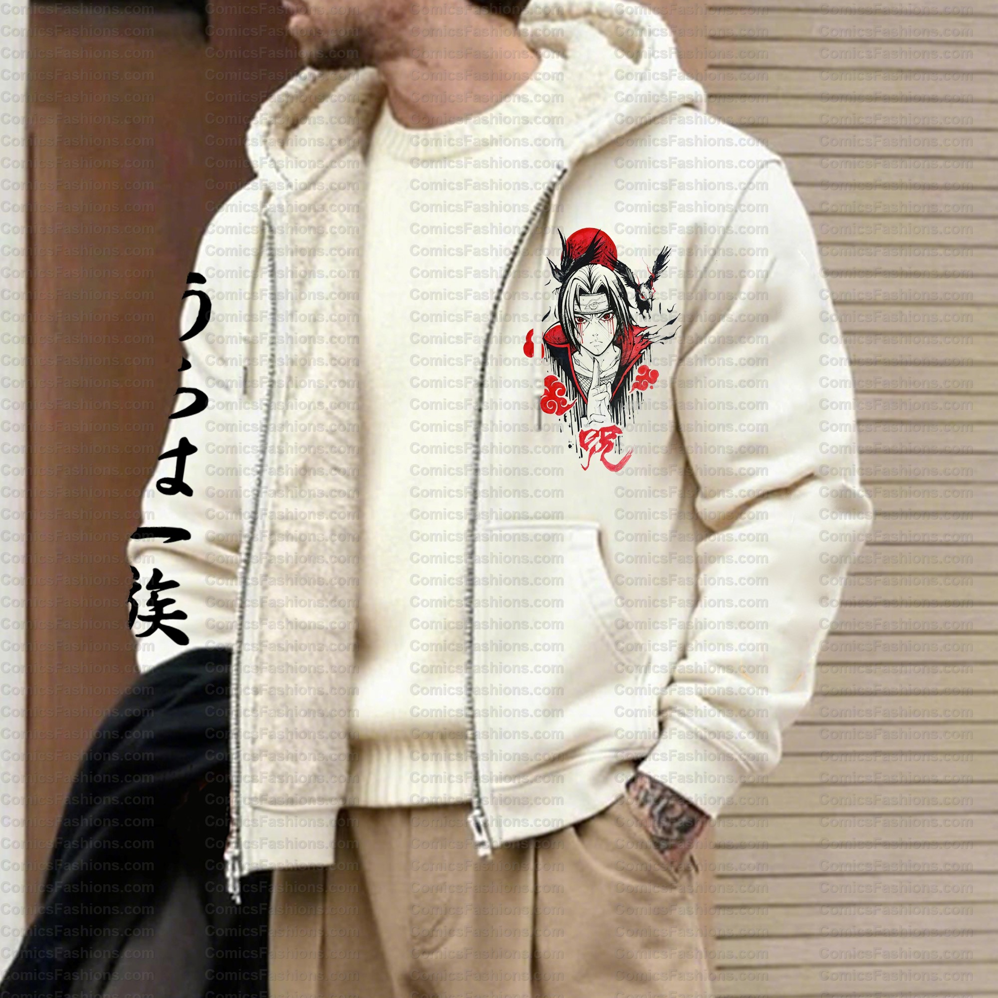 Unisex Graphic Streetwear Vintage Zipper Cardigan Plush Hoodid