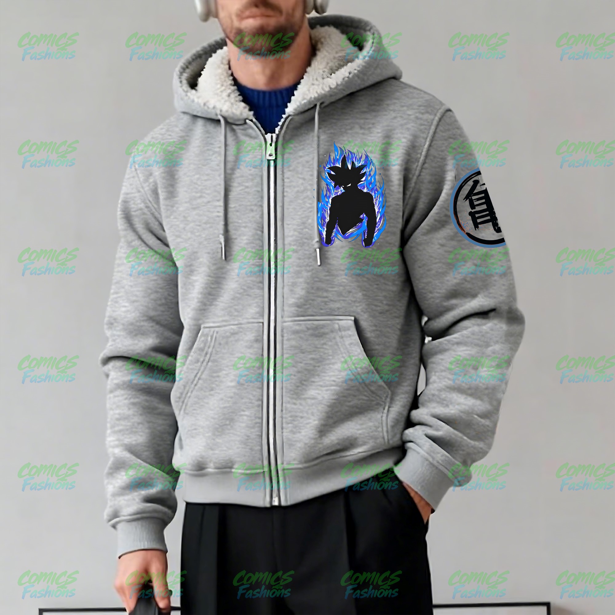 Unisex Graphic Streetwear Vintage Zipper Cardigan Plush Hoodie