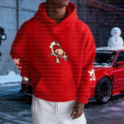 Plus Velvet Unisex Anime Graphic Streetwear Vintage Hoodie