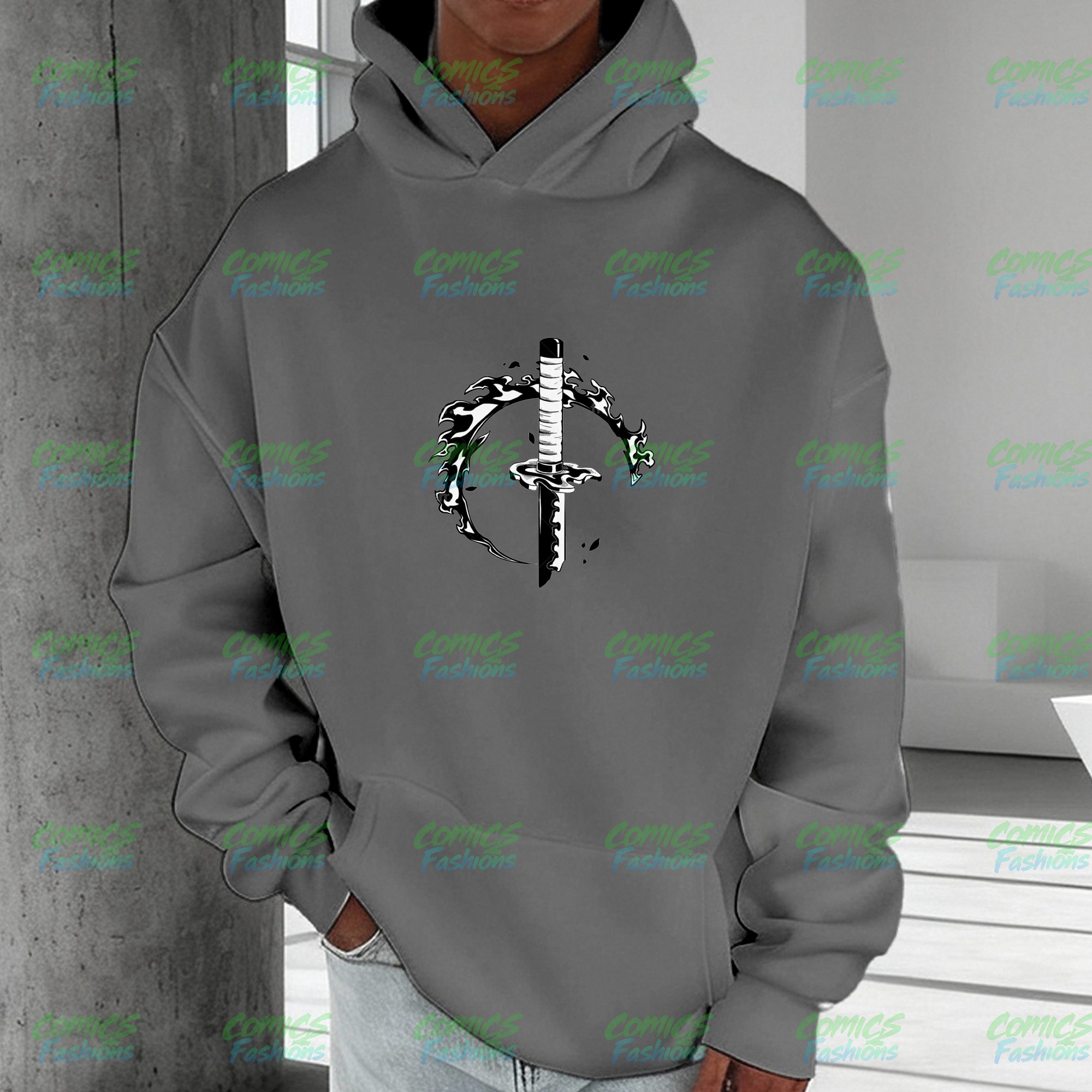 Plus Velvet Unisex Anime Graphic Streetwear Vintage Hoodie