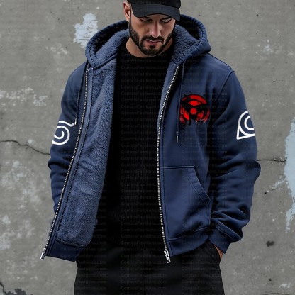 Unisex Graphic Streetwear Vintage Zipper Cardigan Plush Hoodid