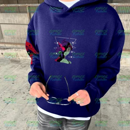 Plus Velvet Unisex Anime Graphic Streetwear Vintage Hoodie