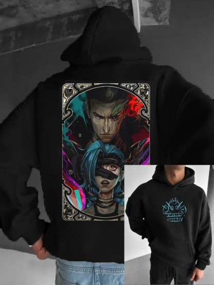 (Plus Velvet)Men's Stylish Comic Print Hoodie