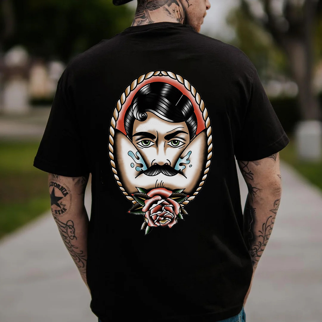 Vintage Rose Print Men's T-shirt