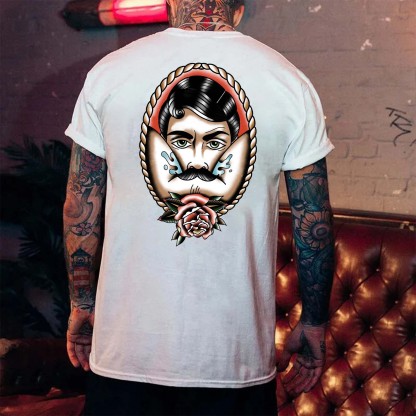 Vintage Rose Print Men's T-shirt