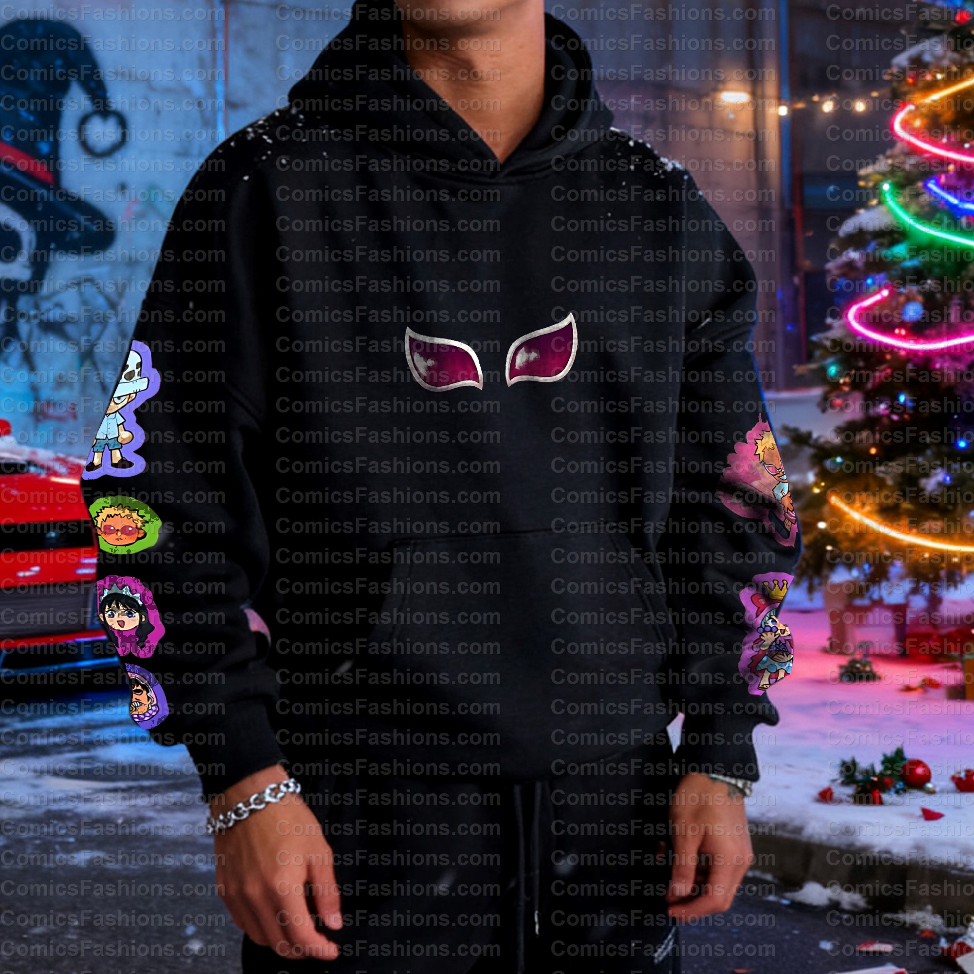 Plus Velvet Unisex Anime Graphic Streetwear Vintage Hoodie