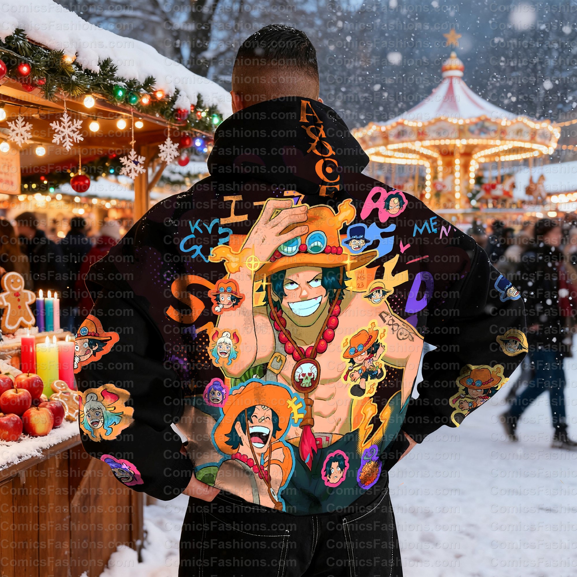 Plus Velvet Unisex Anime Graphic Streetwear Vintage Hoodie