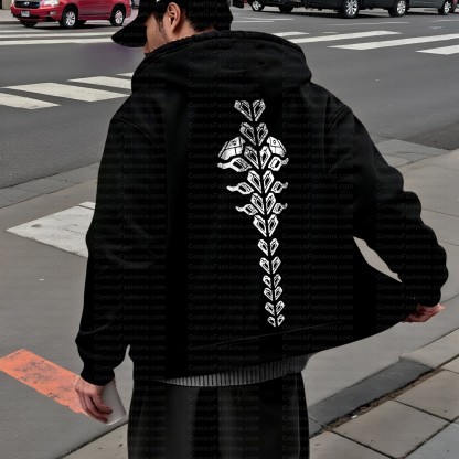 Unisex Graphic Streetwear Vintage Zipper Cardigan Plush Hoodie