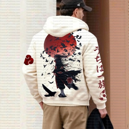 Unisex Graphic Streetwear Vintage Zipper Cardigan Plush Hoodid