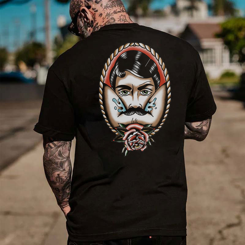 Vintage Rose Print Men's T-shirt