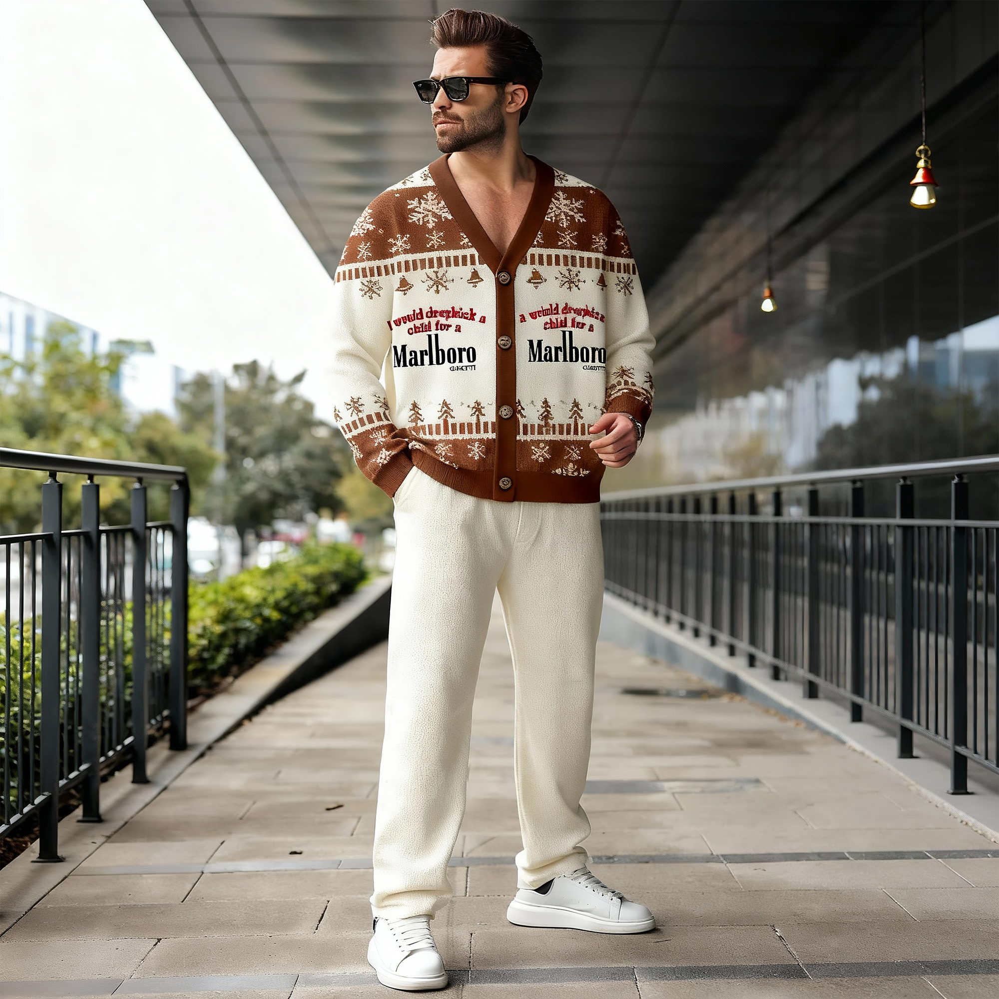 Tokyocanvas I Would Dropkick A Child For A Cigarette Ugly Cardigan Sweatshirt