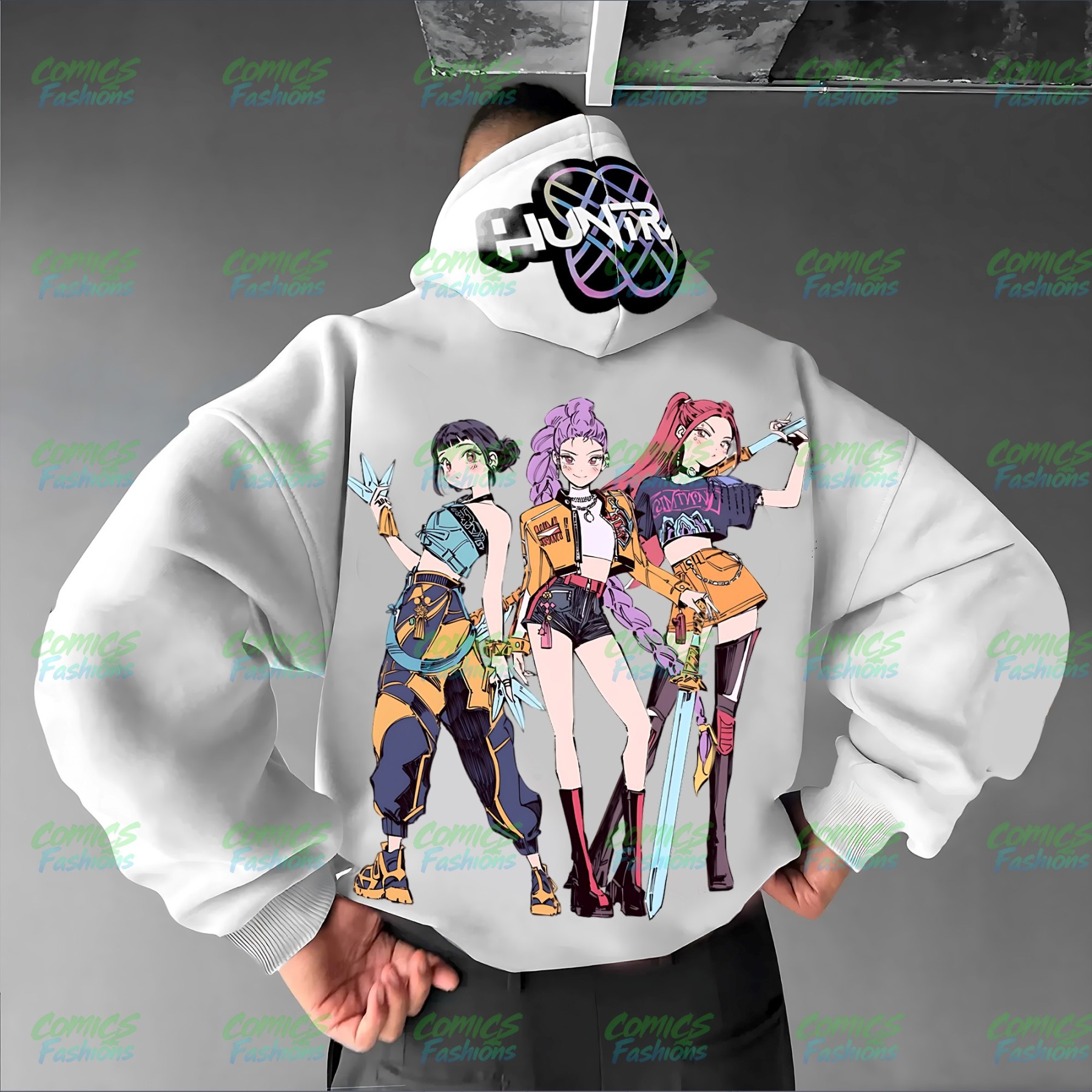 Plus Velvet Unisex Anime Graphic Streetwear Vintage Hoodie
