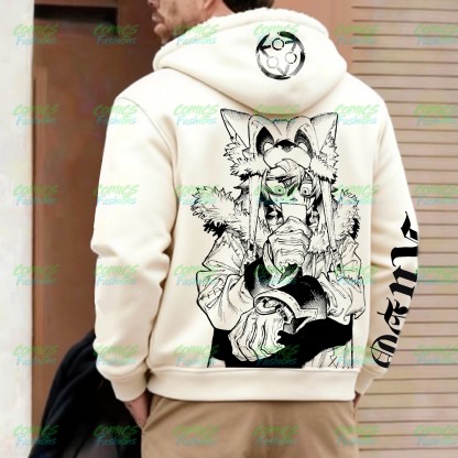 Unisex Graphic Streetwear Vintage Zipper Cardigan Plush Hoodie