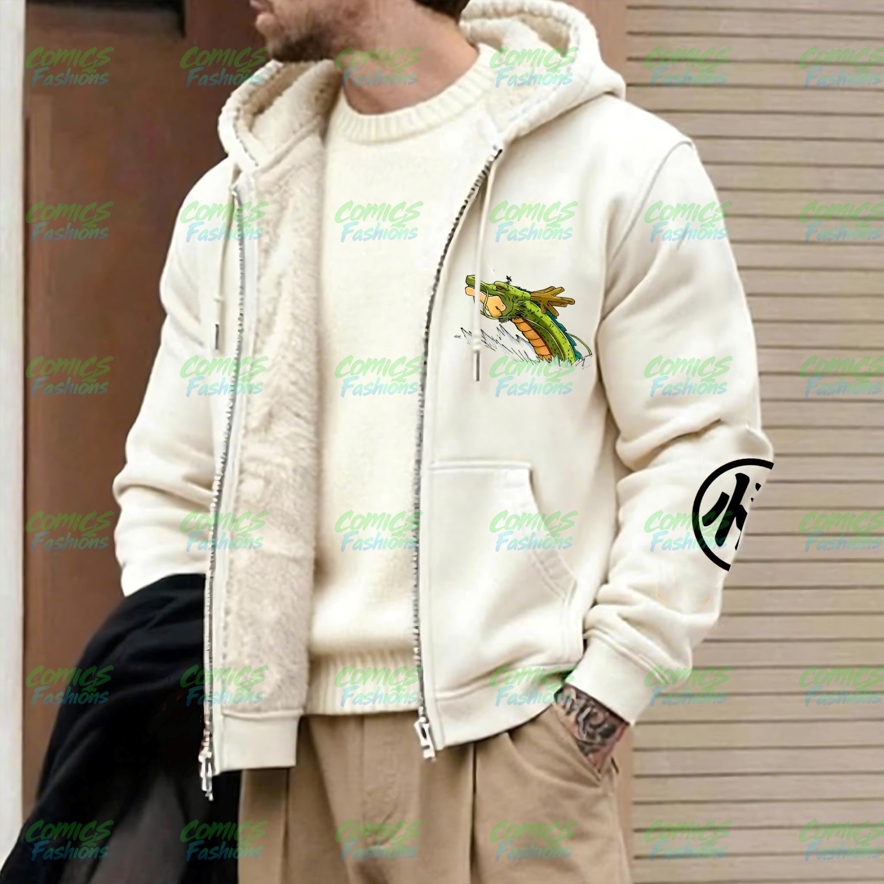 Unisex Graphic Streetwear Vintage Zipper Cardigan Plush Hoodie