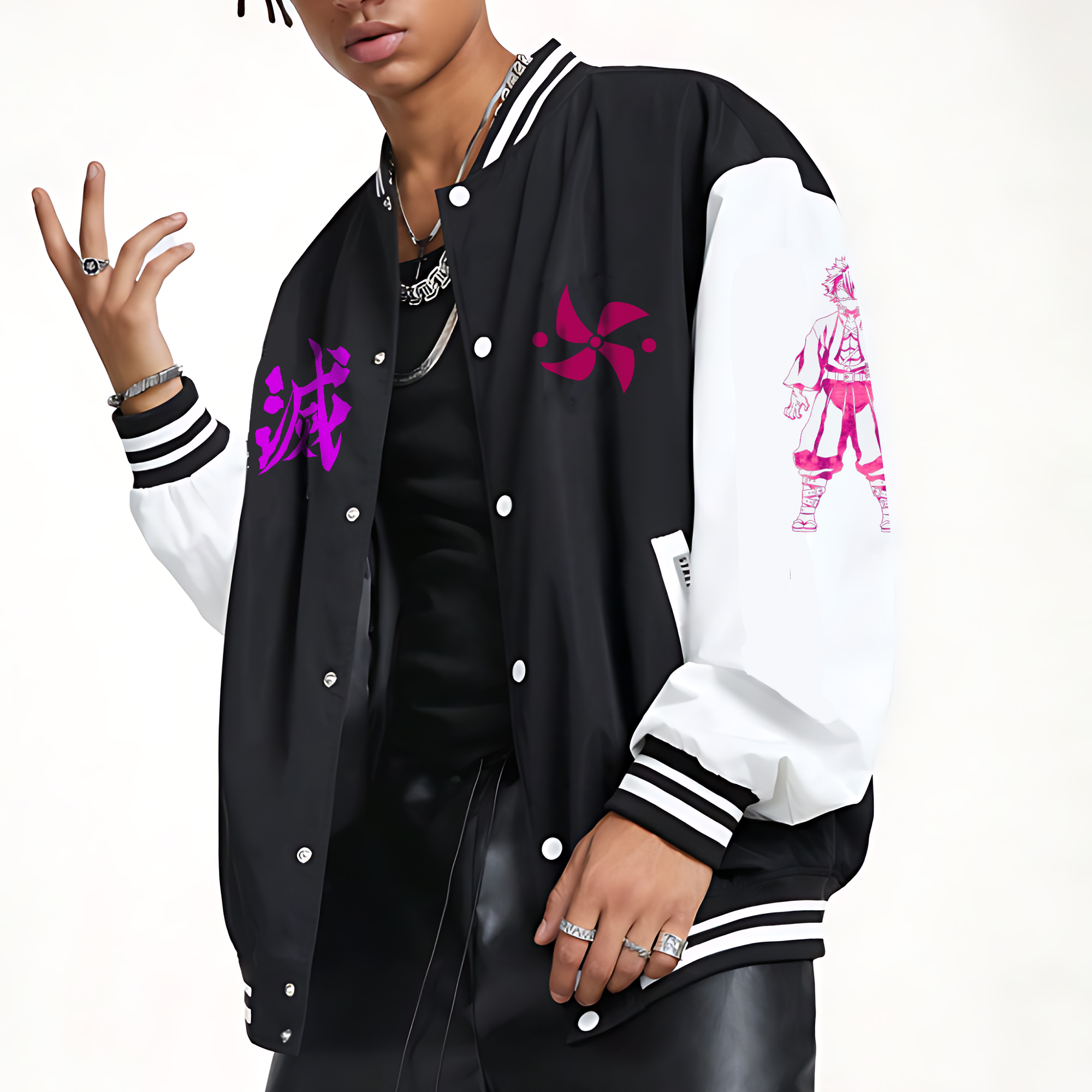 (Fleece-Lined Jacket)Spring And Autumn Unisex Casual Streetwear Fashion Jacket | Demon Slayer
