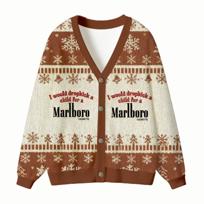 Tokyocanvas I Would Dropkick A Child For A Cigarette Ugly Cardigan Sweatshirt