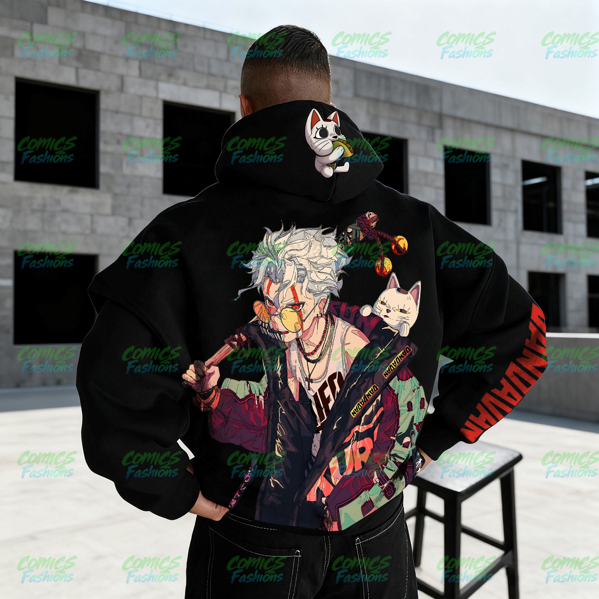Plus Velvet Unisex Anime Graphic Streetwear Vintage Hoodie