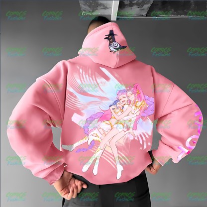 Plus Velvet Unisex Anime Graphic Streetwear Vintage Hoodie