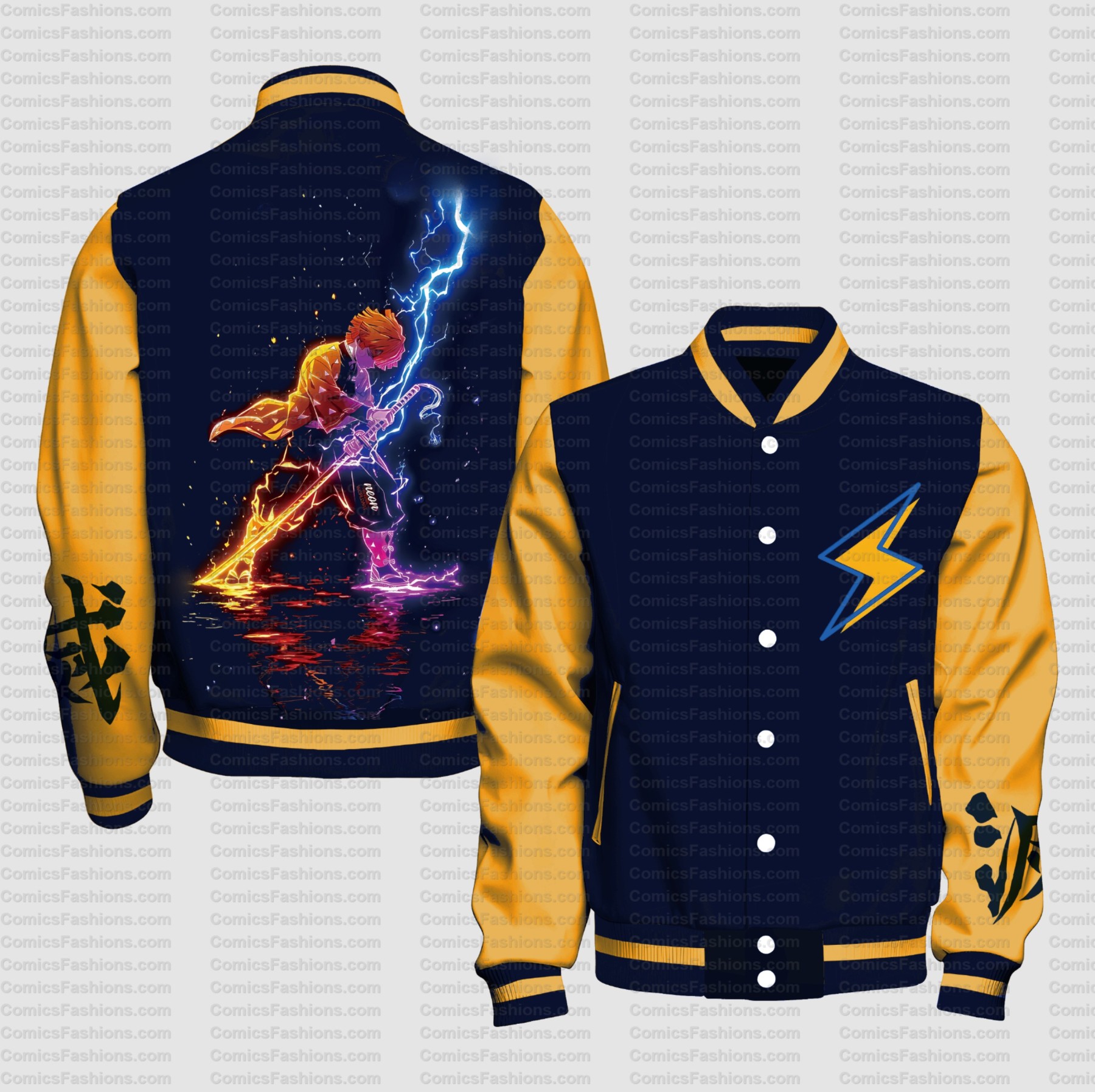 Spring And Autumn Unisex Casual Streetwear Fashion Jacket | Demon Slayer