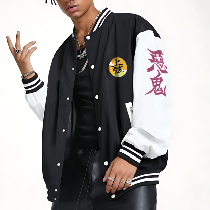 (Fleece-Lined Jacket)Spring And Autumn Unisex Casual Streetwear Fashion Jacket | Demon Slayer