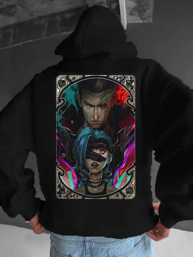 (Plus Velvet)Men's Stylish Comic Print Hoodie