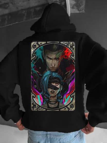 (Plus Velvet)Men's Stylish Comic Print Hoodie