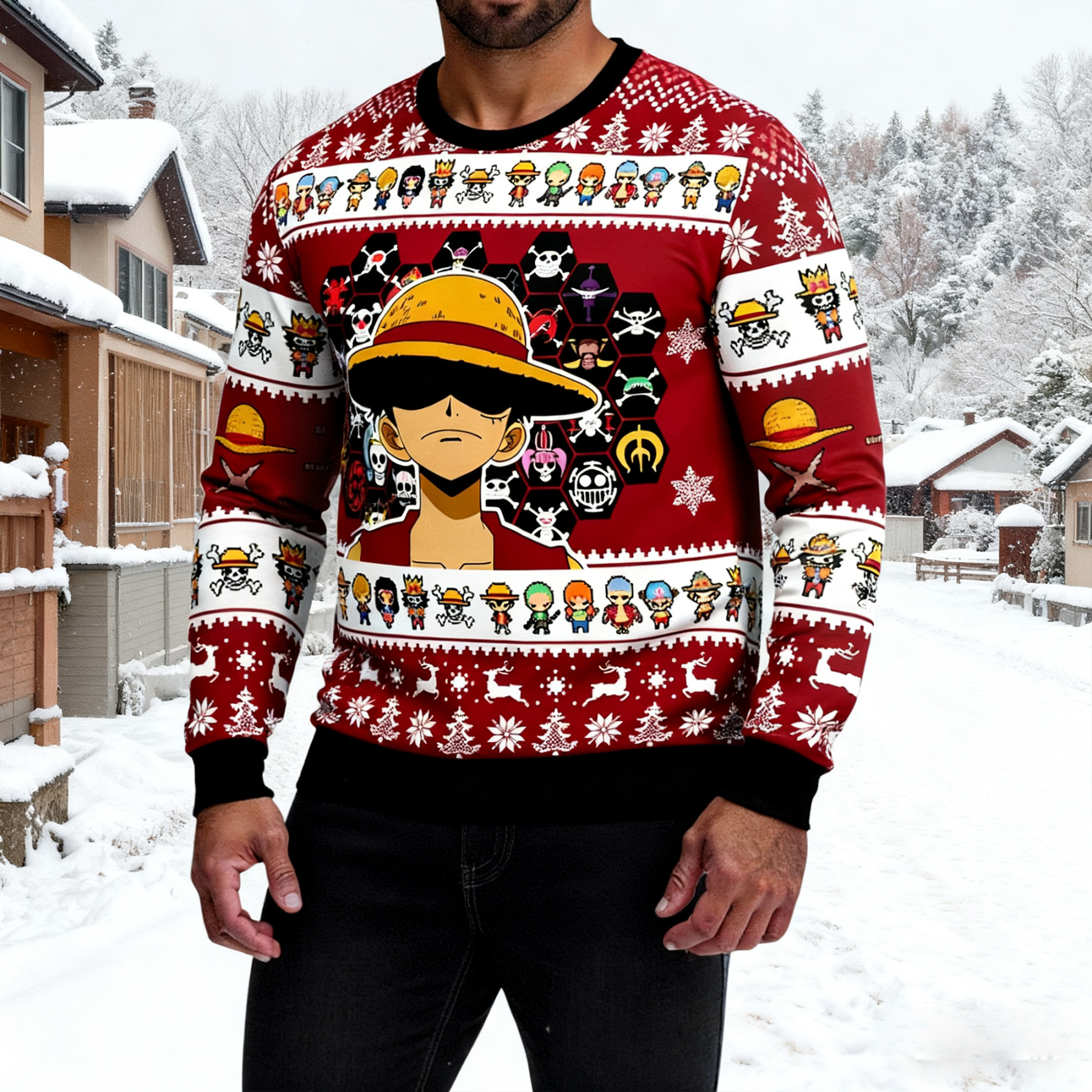 Unisex Anime Ugly Christmas Sweater