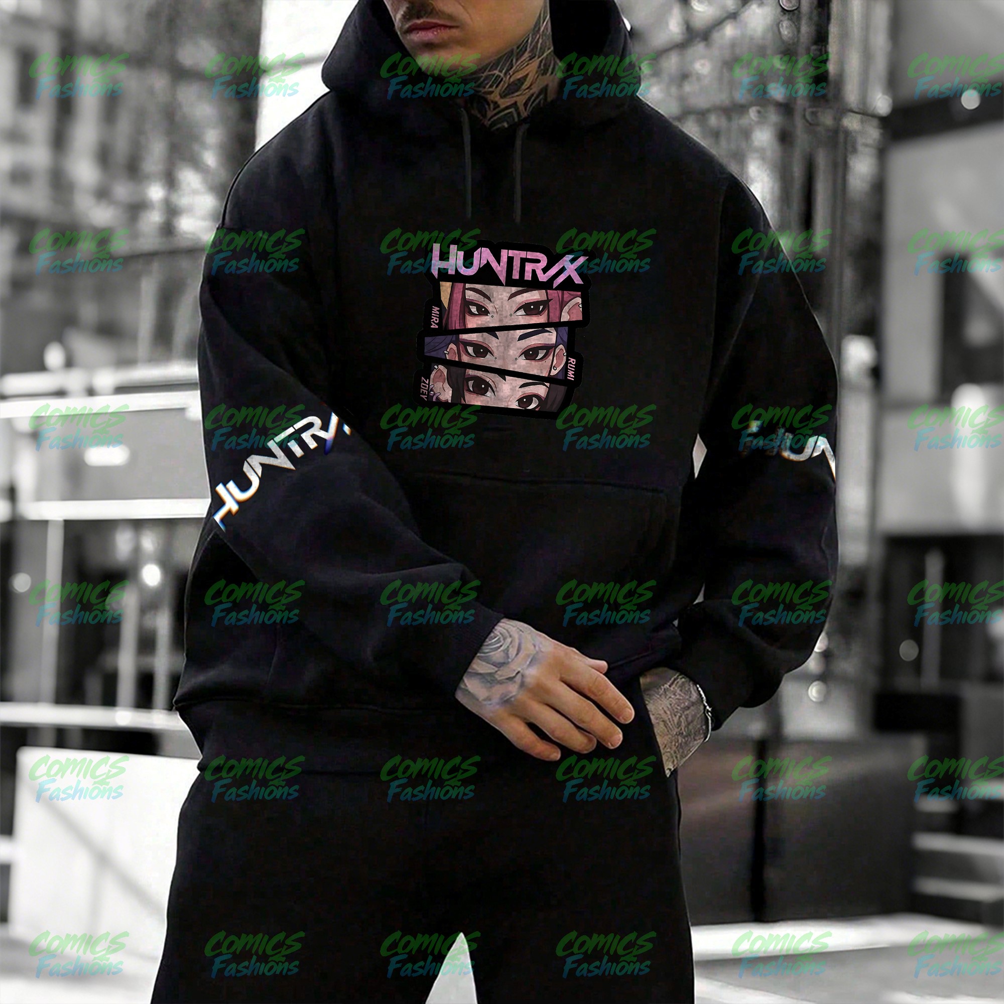 Plus Velvet Unisex Anime Graphic Streetwear Vintage Hoodie