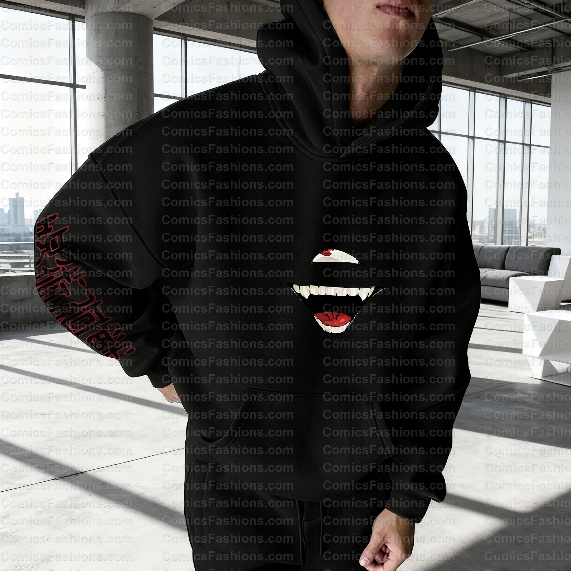 Plus Velvet Unisex Anime Graphic Streetwear Vintage Hoodie