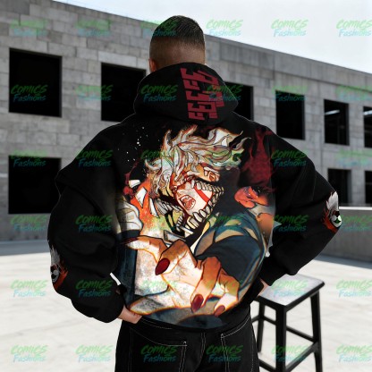 Plus Velvet Unisex Anime Graphic Streetwear Vintage Hoodie