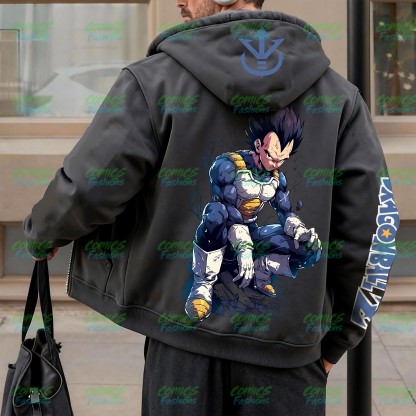 Unisex Graphic Streetwear Vintage Zipper Cardigan Plush Hoodie