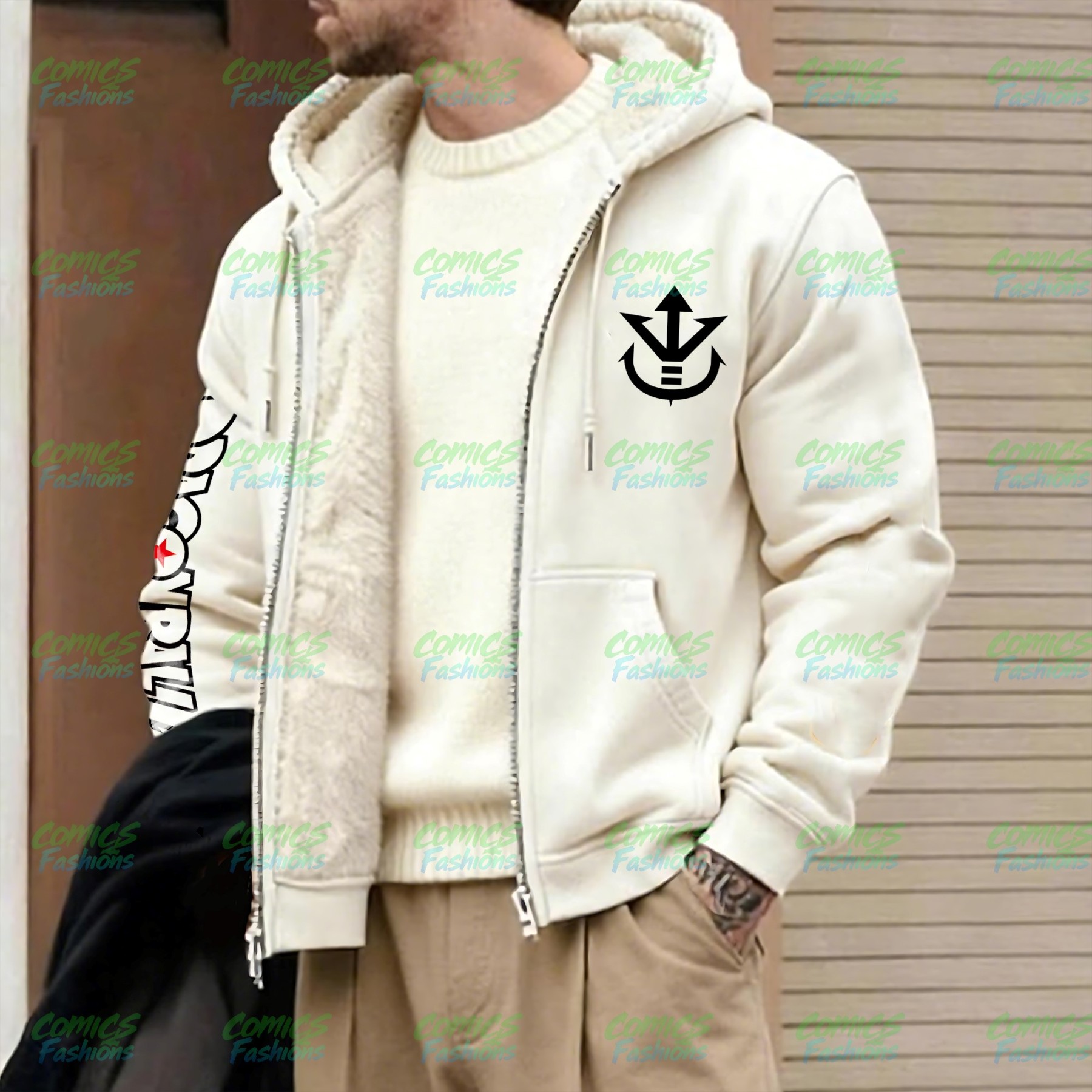 Unisex Graphic Streetwear Vintage Zipper Cardigan Plush Hoodie