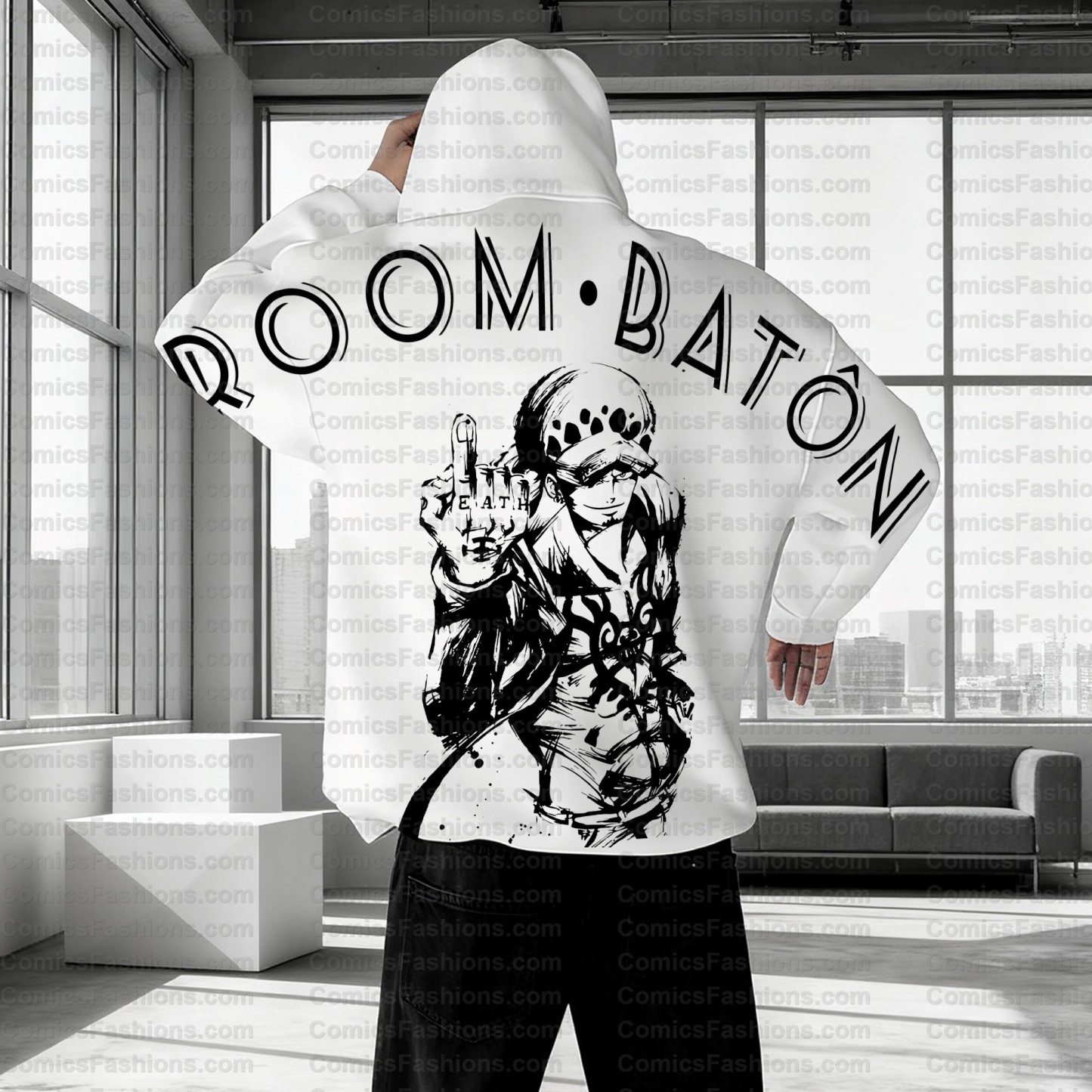 Plus Velvet Unisex Anime Graphic Streetwear Vintage Hoodie