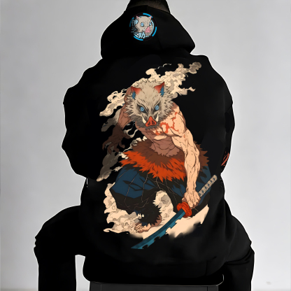 Unisex “Demon Slayer” Anime Graphic Streetwear Vintage Hoodie