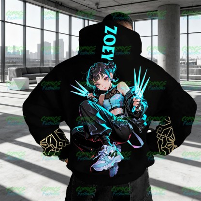 Plus Velvet Unisex Anime Graphic Streetwear Vintage Hoodie