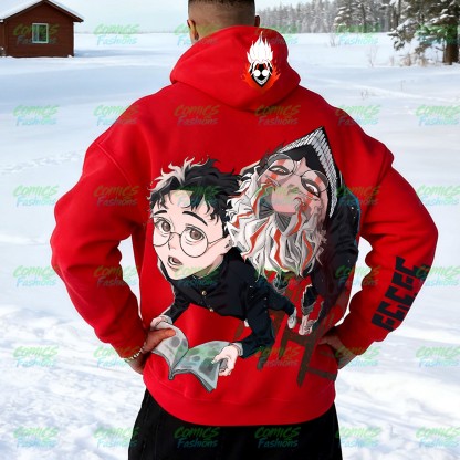 Plus Velvet Unisex Anime Graphic Streetwear Vintage Hoodie